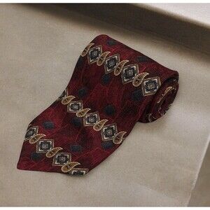 Foxx & Hawkfield Men’s Tie Paisley Red Silk (56.5 in X 3.75 in)